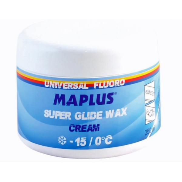 ■MAPLUS スーパーグライド クリーム Wax■　スポンジ等で塗りつけて使用しますスキー、ボード用としてご使用くださいUniversal Fluoroすべての雪質に適応　雪温：-15℃〜0℃　内容量：250ml　HotwaxによるBas...