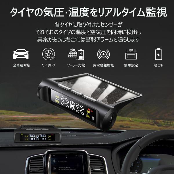�^�C����C���Z���T�[ C240 �^�C����C�����j�^�[ �^�C����C���Ď��V�X�e�� TPMS ��C�� ���x ���A���^�C���Ď� �v�� �\�[���[�[�d USB�[�d �Z�K 1�����ۏ� ���i�摜1
