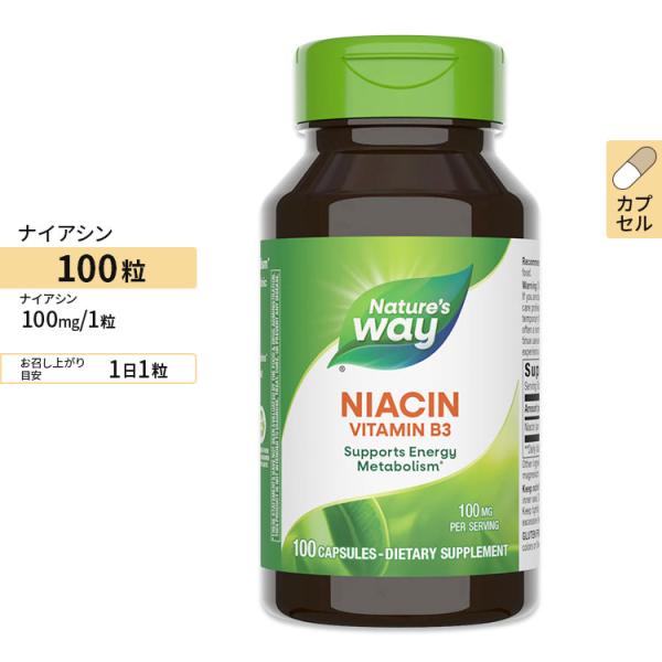 他サイト： ネイチャーズウェイ ナイアシン (ビタミンB3) 100mg 100粒 カプセル Nature's Way NIACIN VITAMIN B3の商品画像