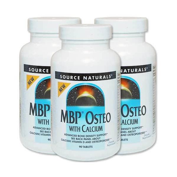 [3個セット] ソースナチュラルズ ミルクプロテイン MBPオステオ カルシウム配合 90粒 Source Naturals MBP Osteo with Calcium