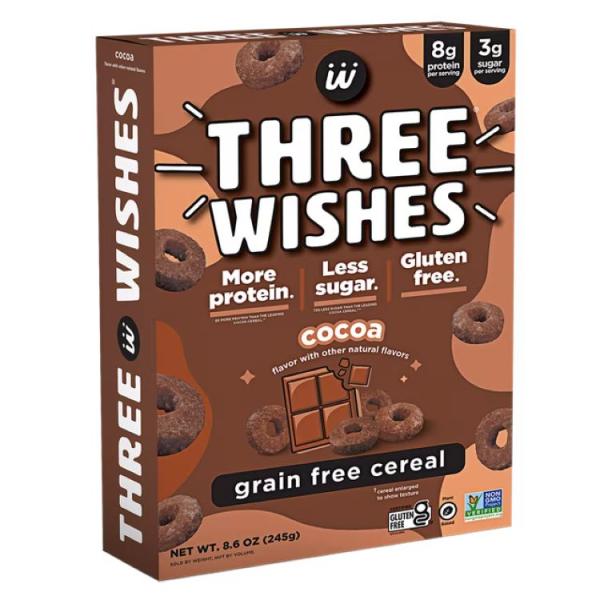 スリーウィッシュズ ココア グレインフリーシリアル 244g Three Wishes Grain Free Cereal, Cocoa, Gluten-Fre お取り寄せ