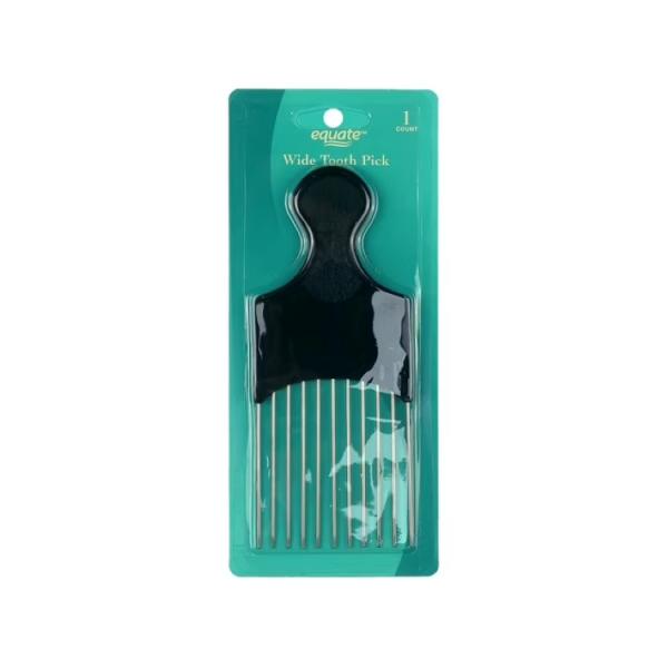 エクエート ワイドトゥピックコーム ブラック 1本 Equate Wide Tooth Pick to Limit Unnecessary Pulling, B お取り寄せ