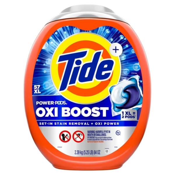 お取り寄せ タイドポッズ 洗濯洗剤パック オキシブースト パワーポッズ ステインリムーバー＆オキシパワー 57個 Tide PODS Laundry Deter