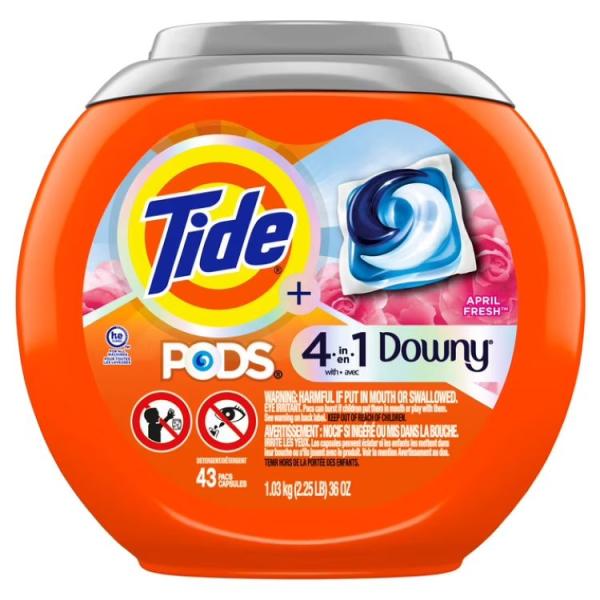お取り寄せ タイド ポッズ 洗濯洗剤パック ダウニーフレッシュ 43個入り Tide PODS Laundry Detergent Pacs with a To