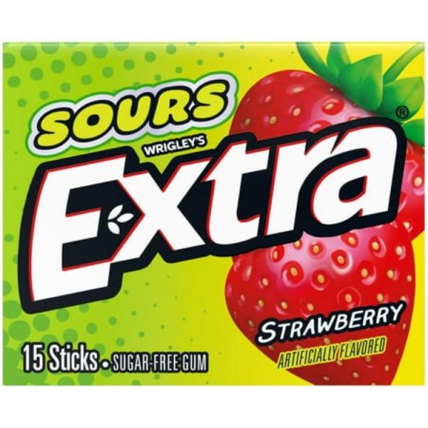 エクストラ サワーズ ストロベリー シュガーフリー チューインガム 15本入り Extra Sours Strawberry Sugar Free Chewin お取り寄せ