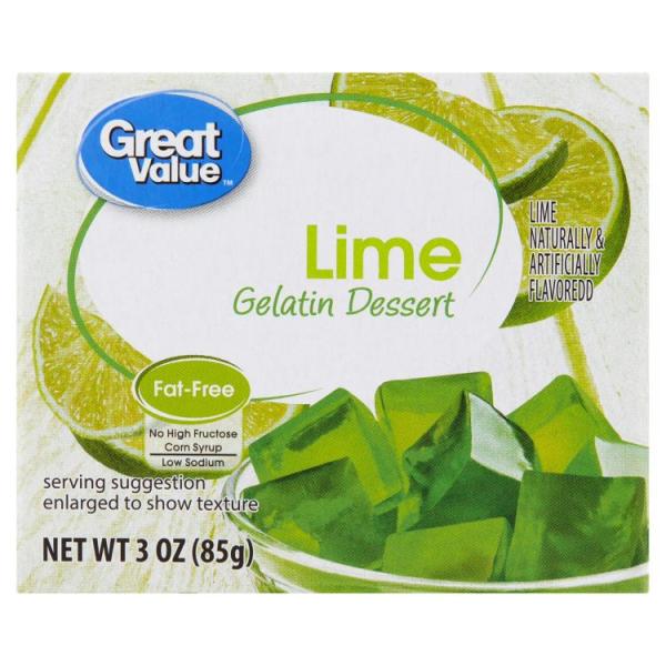 お取り寄せ 【ウォルマートブランド】グレートバリュー ライムゼリーデザート 85g Great Value Lime Gelatin Dessert, 3 oz
