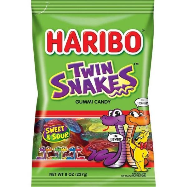 ハリボー ツインスネーク グミキャンディ オリジナル スイート＆サワー アソートフルーツ味 シェアサイズ 227g HARIBO Twin Snakes Gum お取り寄せ