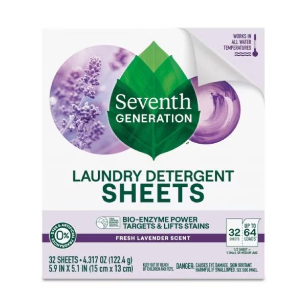 お取り寄せ セブンスジェネレーション 洗濯洗剤シート ラベンダー 64回分 Seventh Generation Laundry Detergent Sheet
