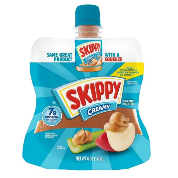 スキッピー クリーミーピーナッツバタースクイーズパック 170g パウチ SKIPPY Creamy Peanut Butter Squeeze Pack 6  お取り寄せ