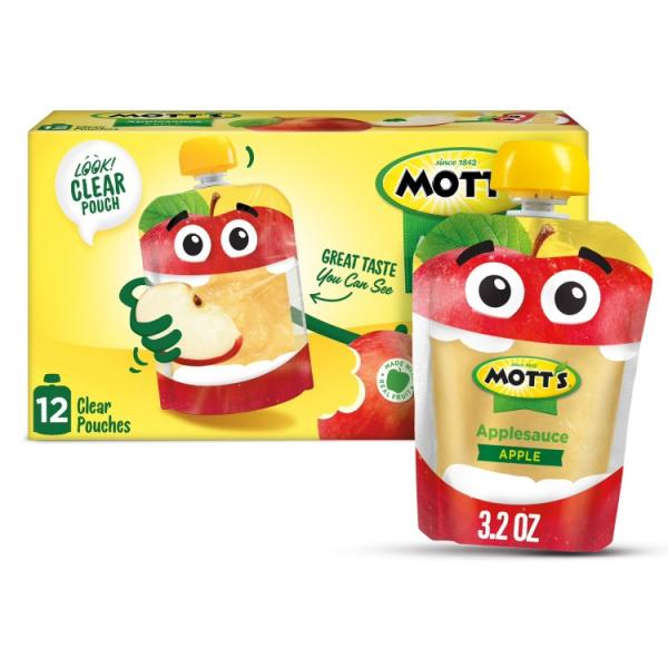 お取り寄せ モッツ アップルソース 90g 12個入り Mott's Applesauce, 3.2 oz, 12 Count Clear Pouches