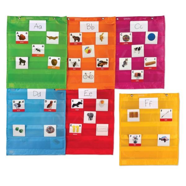 お取り寄せ ラーニング・リソーシズ 磁石式ポケットチャート・スクエア 6枚セット Learning Resources Magnetic Pocket