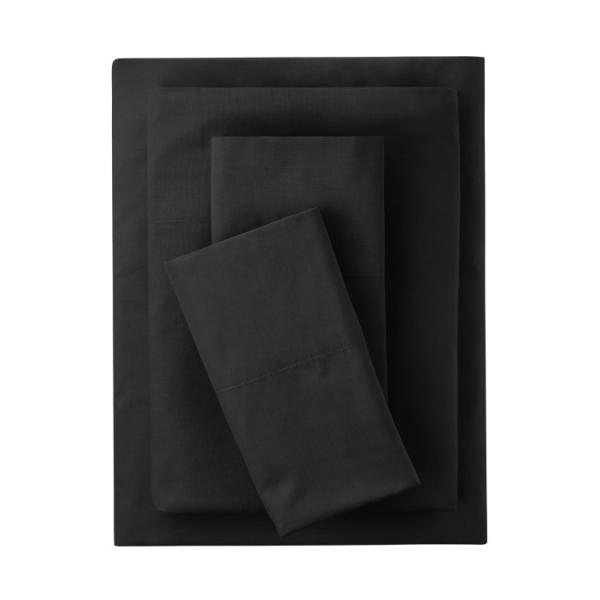 お取り寄せ 【ウォルマートブランド】メインステイズ シーツセット 3点 ブラック ツイン ツインXL Mainstays 3-Piece Black Sheet