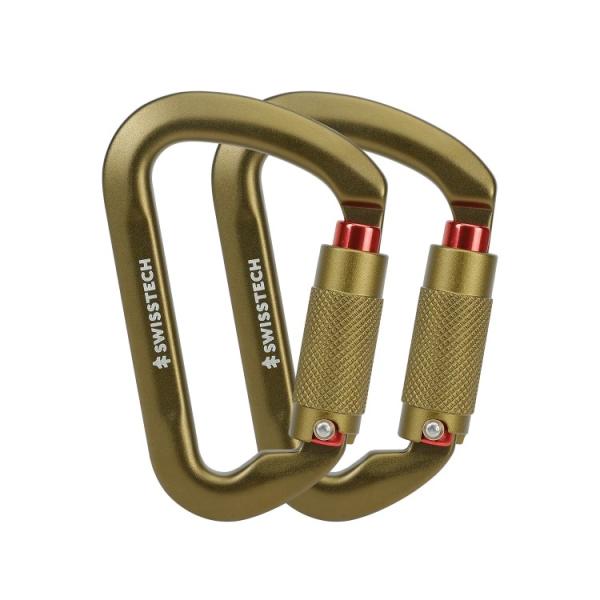 お取り寄せ スイステック 30キロニュートン 登山用オートロックカラビナ 2個セット 7075アルミ 軽量 Swiss Tech 30KN Climb