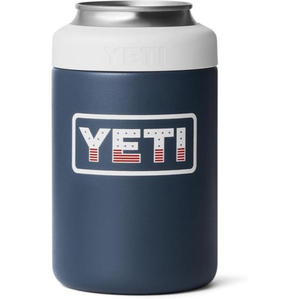 お取り寄せ イエティ ランブラー 12oz コルスター 缶クーラー ネイビー ホワイト バッジ YETI Rambler 12oz Colster C