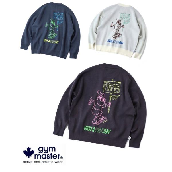 爆買 / gym master ジムマスター ジャガードニットNICE クルーネック G621795 大きいサイズ ニット セーター