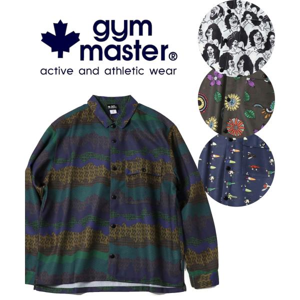 爆買 / gym master ジムマスター ハッピーペイントメッシュシャツ G633755 長袖シャツ メッシュシャツ 総柄シャツ 軽量 通気性 アウトドア カジュアル