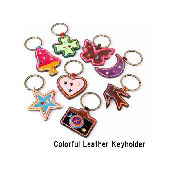 爆買 / キーホルダー 女性用 Colorful Leather Keyholder 革 レザー アウトドア キーホルダー