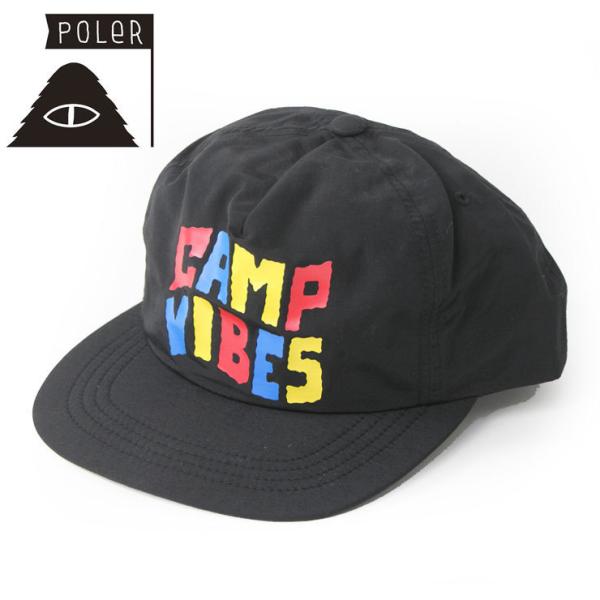 爆買 / POLeR ポーラー WIGGLE VIBES HAT ポーラー POLeR ブラック キャップ 帽子 キャンプ アウトドア カラーリング CAMP VIBES ５