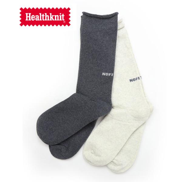 爆買 / Healthknit ヘルスニット 2P ソックス フルパイル ロゴ 191-3699 靴下  クルーソックス 2足セット 秋 冬 秋冬