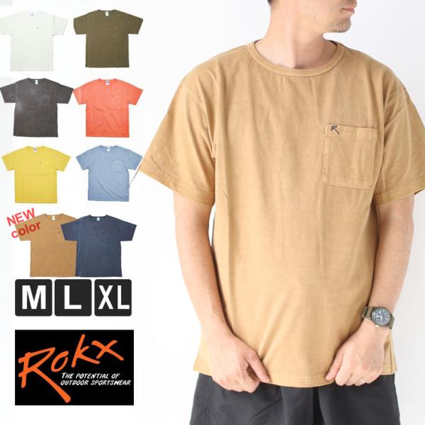 爆買 / Tシャツ 無地 ブランド ロックス 半袖 大きいサイズ ROKX MG ポケット キャンプ