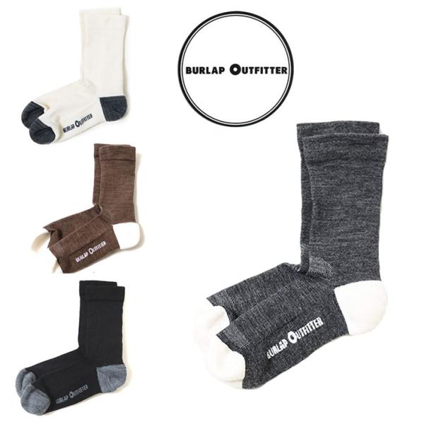 爆買 / 靴下 ブランド BURLAP OUTFITTER バーラップアウトフィッター カラーブロック メリノ ソックス アウトドア ファッション