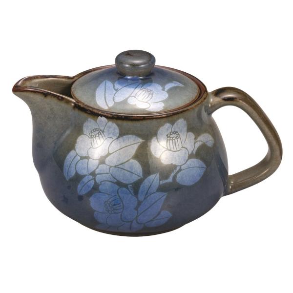 再値下げ【新品・未使用】九谷焼　銀彩ポット（大・黄）　急須　お茶　ポット　ギフト 九谷焼 ポット急須(網付） 銀彩山茶花＜ギフト プレゼント お返し 誕生