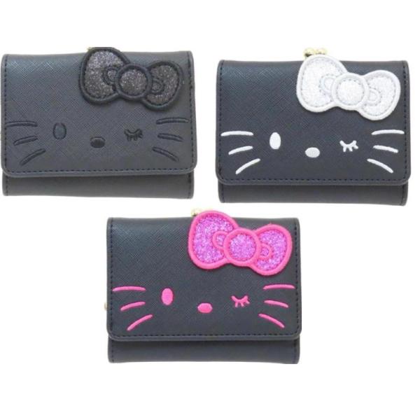 ザハイライツ　HELLO KITTY レザーミニポーチ ブラック サンリオSANRIO ハローキティ Hello Kitty BLACKなキティちゃんが