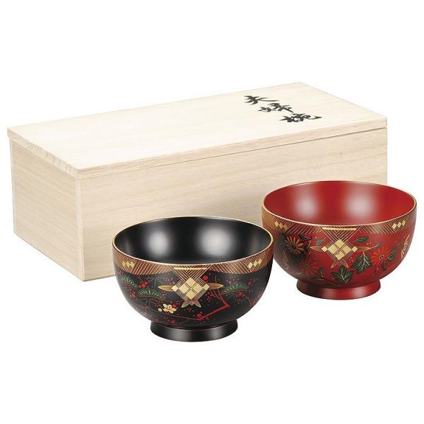 アンティーク会津塗お椀本漆本金蒔絵扇面12.5cm10客セット美品箱入