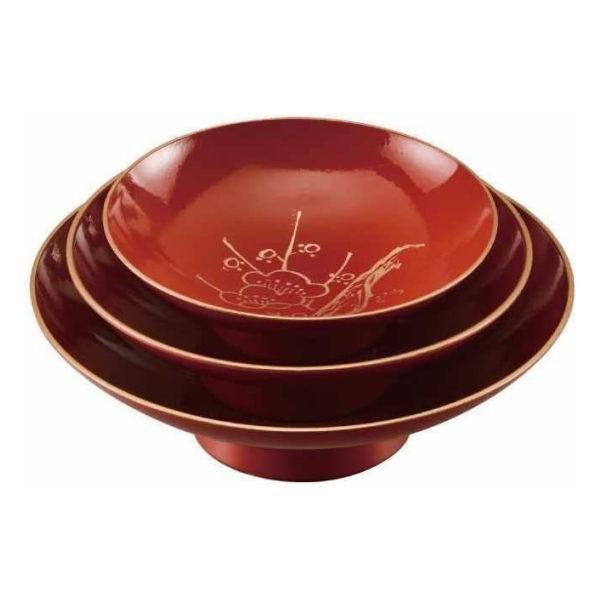 会津漆器 朱 3.6 組盃 松竹梅<お正月 お祝い 屠蘇器 銚子＞ : 虹八