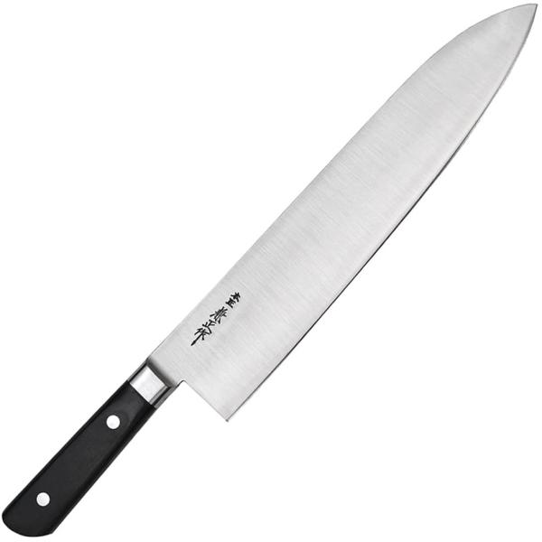 日本製 本匠兼正 包丁 黒柄洋出刃 300mm 全鋼ツバ付 E21 : 虹八 kohya