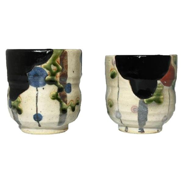 美濃焼】 玉山窯 黒織部 組湯呑 : 虹八 kohya - 通販 - Yahoo