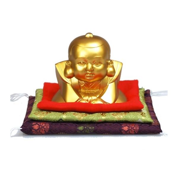 日本製 黄金のおじぎ福助 高さ約9cm（商売繁盛 先客万来 出世開運