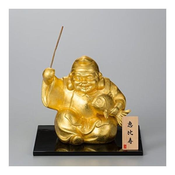 開運 金運.】陶器に本金箔を施した縁起の良い金に輝く恵比寿様 商売