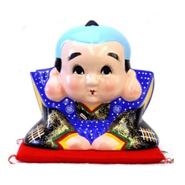 常滑焼 福助（座布団付）3号（千客万来、商売繁盛 出世開運 福徳招来