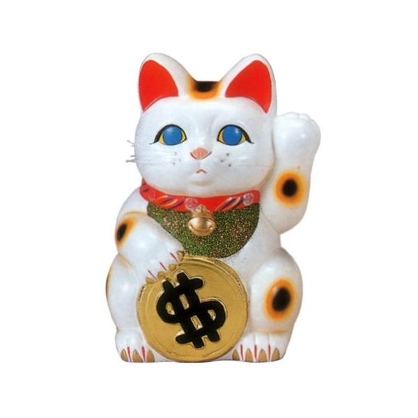 常滑焼 招き猫 梅月 ドル猫 白8号 高さ：25cm : 虹八 kohya - 通販