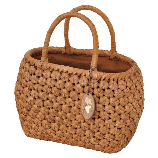 wild grapevine bag 山葡萄かごバッグ 小舟 花編（削皮）内布・かぶせ