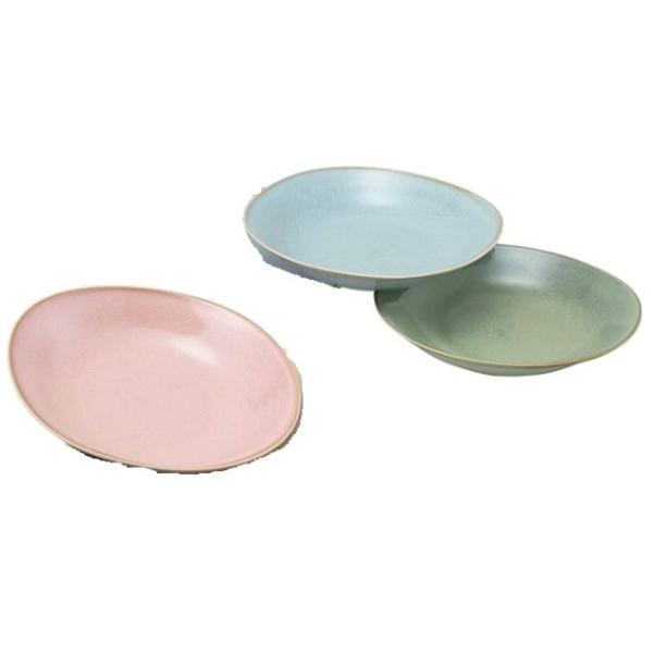 美濃焼/JAPAN 彩々 楕円皿3色組 約650ml【パスタやカレー、バゲット