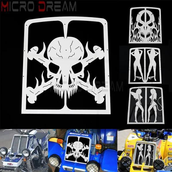 並行輸入品 ヤマハ Skull Skeleton Lady Angel Devil Racing Radiator Grill Quad Off Road 1987-2012 For Yamaha Banshee 350 Grille Guard Cover