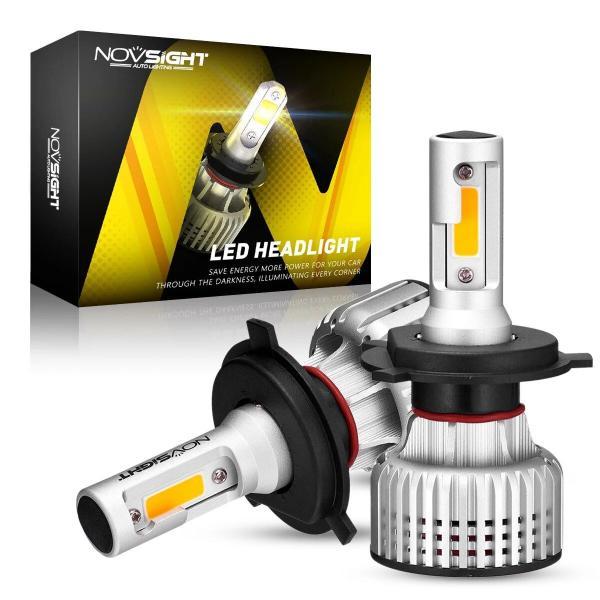並行輸入品 Novsight-ヘッドライト電球 h4 led h1 h3 h7 h11 h8 h9 h13 9005 9006 9007 k 黄色 10000lm 72w フォグライト 3000