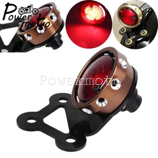 並行輸入品 バイク LEDテールライト2インチ ラウンドヴィンテージテールライトブレーキストップライトforハーリーチョッパースクラブ税関