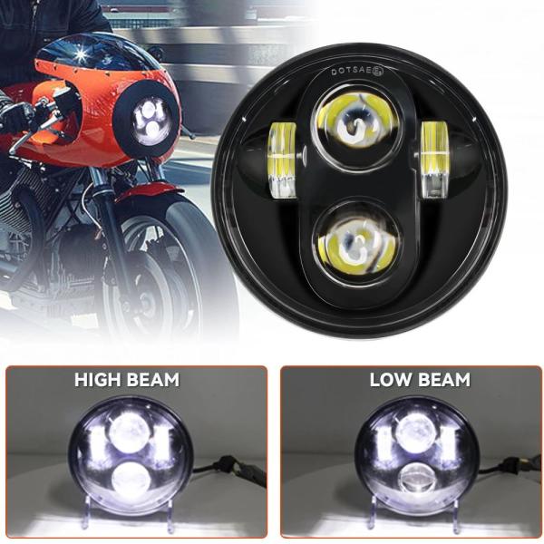 並行輸入品 アクセサリー5.75インチLEDヘッドランプ5 3 4インチLEDヘッドライトハイ ロービーム用アイアン883ビッドソンダイナストリートボブFXDBスポーツ