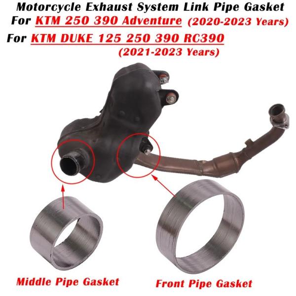並行輸入品KTM DUKE 125 250 390 ADVENTURE 2020-23用スリップオン排気ミドルリンクパイプガスケット接続ガスケット