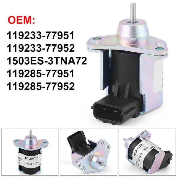 並行輸入品12Vストップソレノイドバルブ 119233-77951 11923377951 ヤンマー B30 VIO20 エンジン用 119233-77952 119285-77951 11923377951