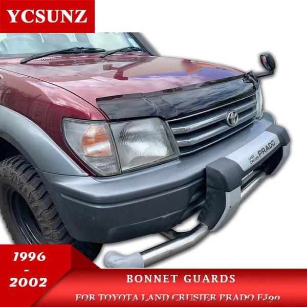 並行輸入品トヨタ ランドクルーザー プラド FJ90 1996-02 用ボンネットガード フロントバグシールド フードデフレクター アクセサリー