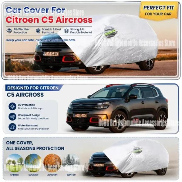 並行輸入品 シトロエン C5 エアクロス 2017-2025 用カーカバー 屋外防水 日よけ 雪よけ 雨よけ 氷よけ 傷防止 防風  SUV