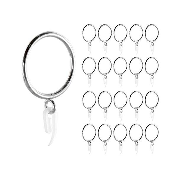 【しっかりと掴むワニ口クリップ】クリップは強めのバネで作られており、しっかりとカーテンを掴む事ができます。【シンプルな形状のフック】フックは一般的な形状のため、いつものようにリングとの取り付けや取り外しがしやすいです。【滑りが良いスチール製...