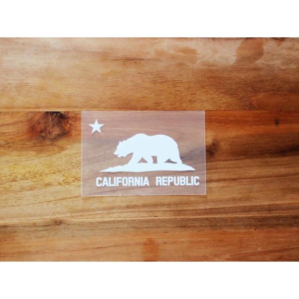CALIFORNIA REPUBLIC 白 白星S 2枚組 ステッカー 車 シール かっこいい ブランド おしゃれ バイク 西海岸 熊 星 サーフィン カリフォルニア surf