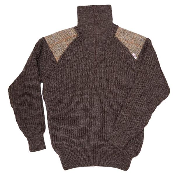 その他ブランド / HARRIS/ニット・セーター(厚手)/--/ウール/GRN/無地/ジップアップ TW Kempton ハリスツイード/Harris Tweed ローゲージ ハーフジップ