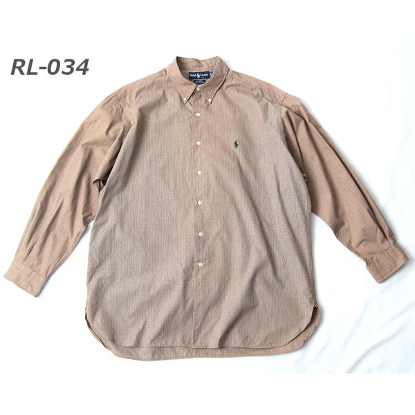 ［USED］Polo Ralph Lauren 古着 ラルフローレン シャツ古着 グレンチェック・千鳥格子柄系MC MEEL/マクミール ボタンダウンシャツXLサイズrl-034