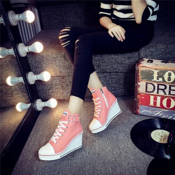 ヒールスニーカー レディース スニーカー ハイヒール ウェッジソール カジュアルシューズ 厚底スニーカー ハイカット インヒール 厚底 レースアップ 編み上げ Buyee Buyee 提供一站式最全面最專業現地yahoo Japan拍賣代bid代拍代購服務 Bot Online